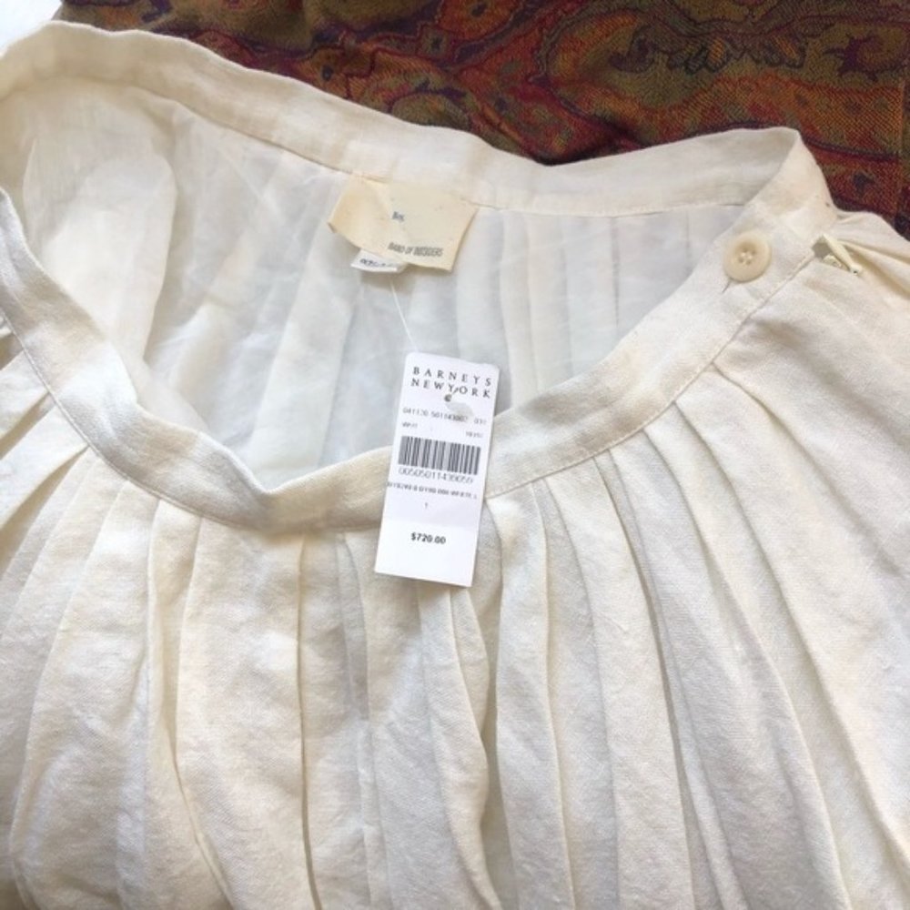 NWT Boy. BAND OF OUTSIDERS PLEATED Ivory White - Picture 5 of 11